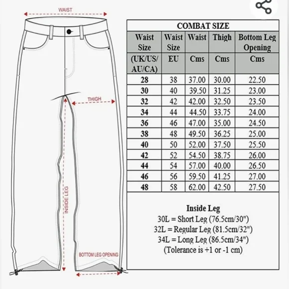 KRUZE Mens Cargo Combat Trousers Size 42R - Picture 8 of 8